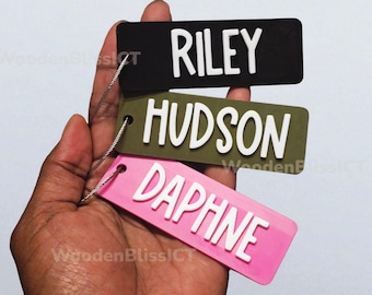 Back To School Bag Tags, 3D Printed Personalized School Backpack Tag, Gift for Kids, Emergency Contact NFC, Name Keychain, Diaper Bag