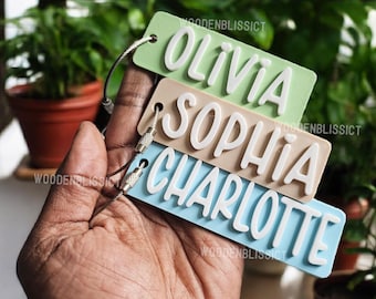 Children Bag Tags, 3D Printed Personalized School Backpack Tag, Gift for Kids, Lunch Box Name Tag, Backpack Keychain, Diaper Bag Tag 002