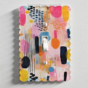 Light Switch Cover, Abstract Modern Floral, Housewarming Gift, Modern Decor, Standard or Rocker Switch option, Renter Friendly, Outlet Cover