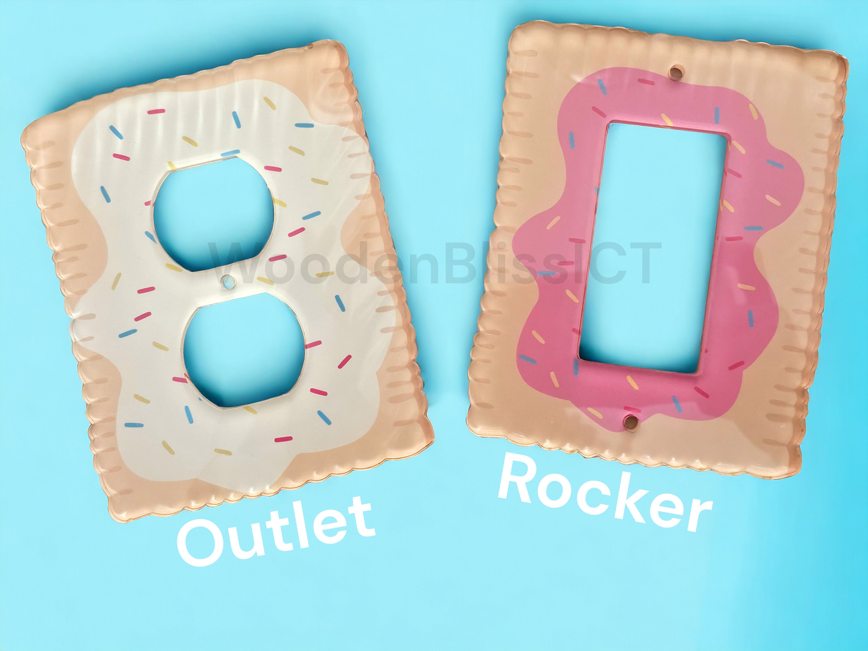 Toaster Breakfast Pastry Light Switch Cover, Laser Cut Acrylic, Home Decor, Single Standard or Rocker Switch option, Renter Friendly
