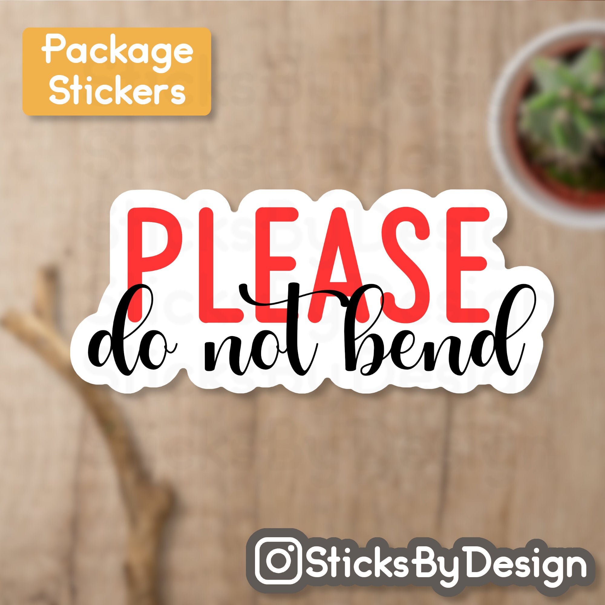 24 PACK Please Do Not Bend Script Stickers Post Office | Etsy