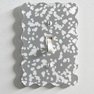 Wall Plate Cover, Gray Abstract Modern Speckled, Housewarming Gift, Modern Decor, Rocker Switch option, Renter Friendly, Light Switch Cover