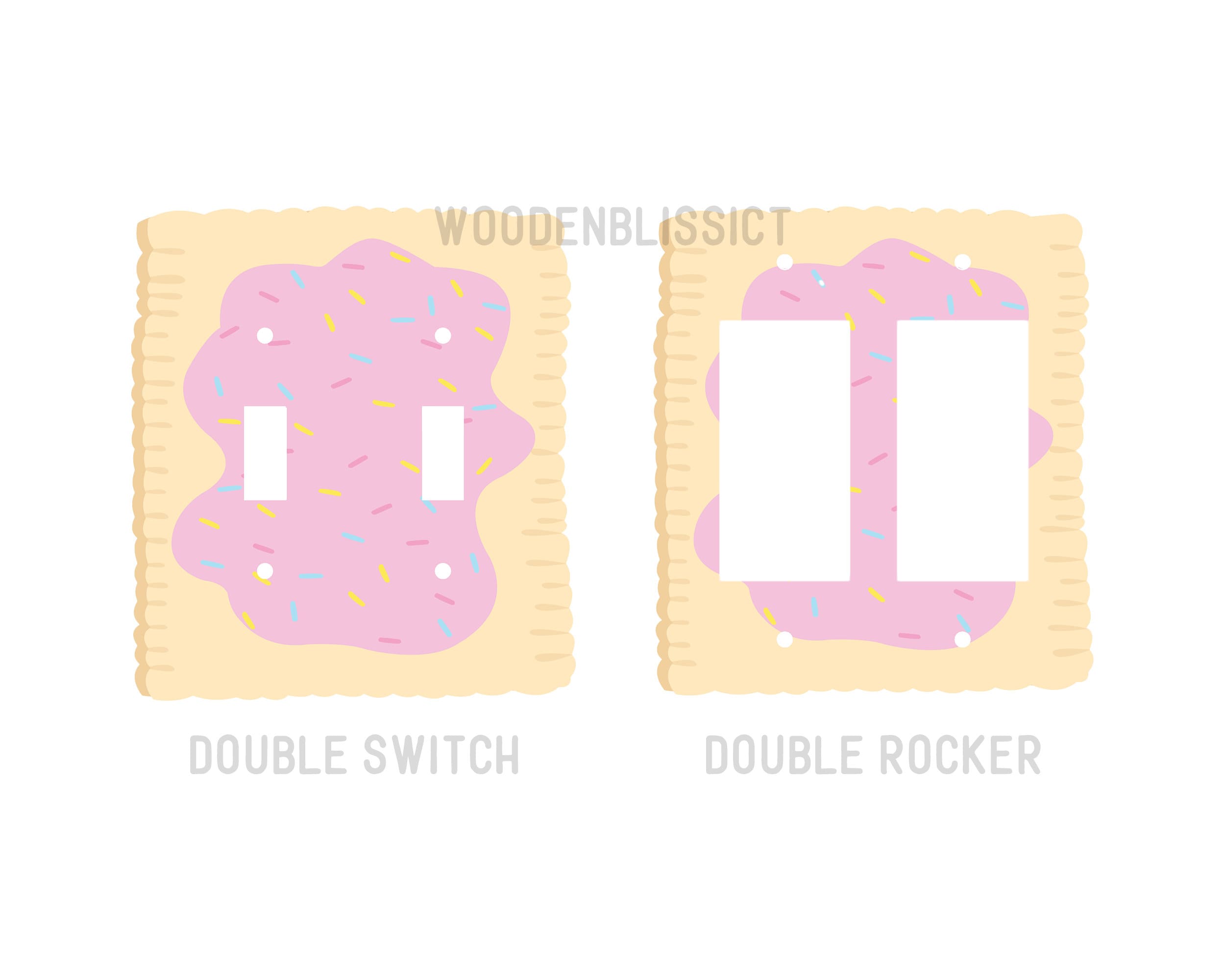Toaster Breakfast Pastry Light Switch Cover, Laser Cut Acrylic, Home Decor, Single Standard or Rocker Switch option, Renter Friendly