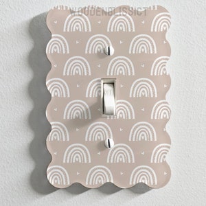 Light Switch Cover, Rainbow Wavy Kids Room Decor Gift, Modern Decor, Standard or Rocker Switch option, Renter Friendly, Outlet Cover