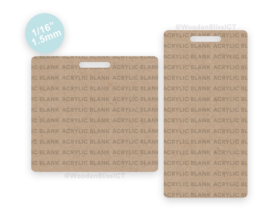Acrylic Blanks, 1/16 Clear Acrylic Badge Buddy Blanks, Custom Badge