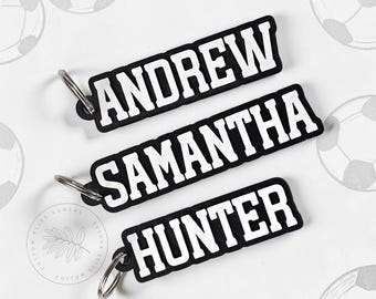Custom Name Keychain for Gym Bags, Personalized Backpack Tag for Kids, Athlete Sports Bag Charm, 3D Printed Name Tag for Luggage