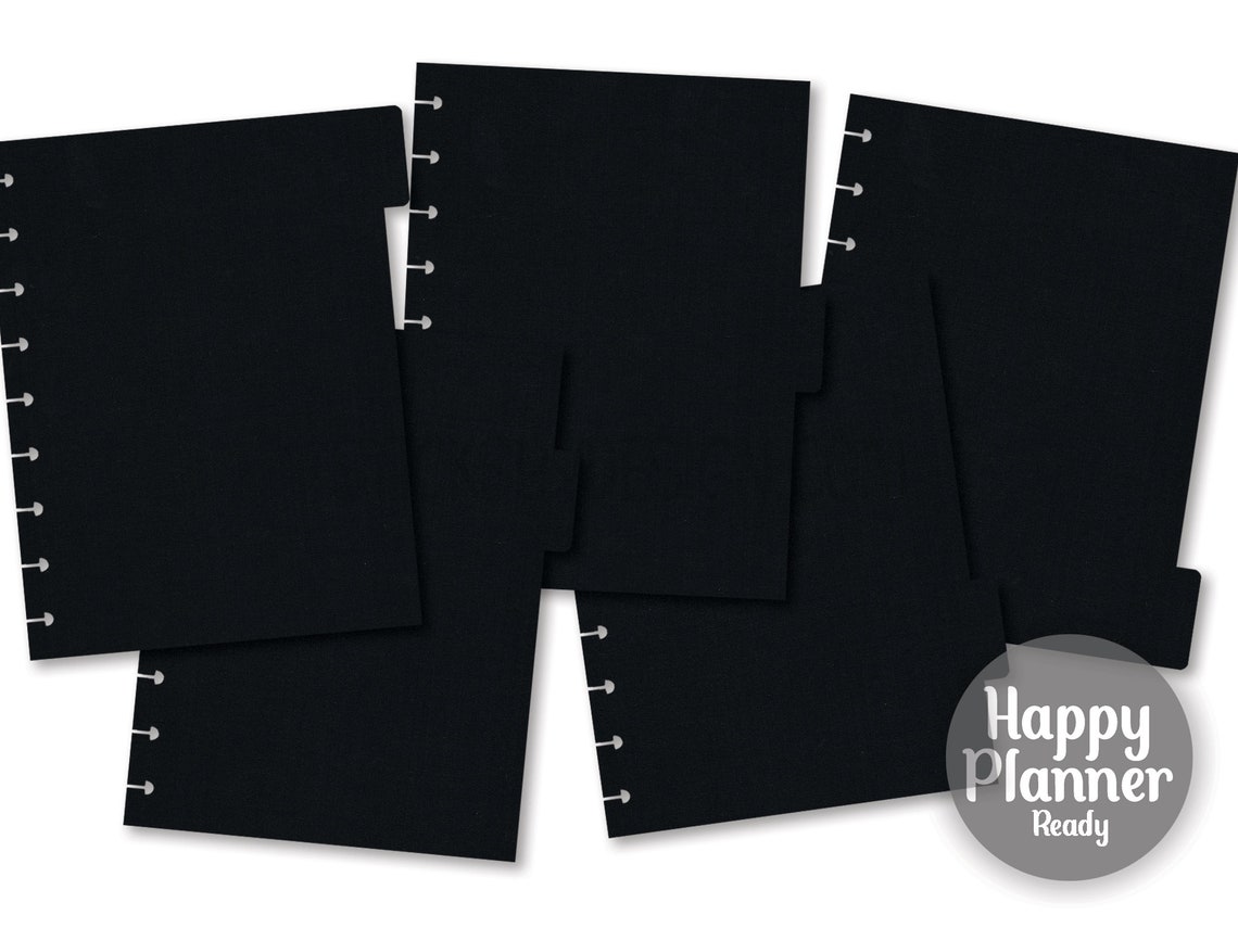 Black Planner Dividers A5 Happy Planner Personal Wide Etsy