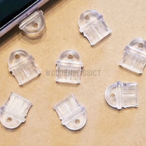 Blank Transparent Dust Plugs, Fits USB-C / Type C, Kindle Blank Dust Plug Charm, Charger Port Protector, Kindle Charm