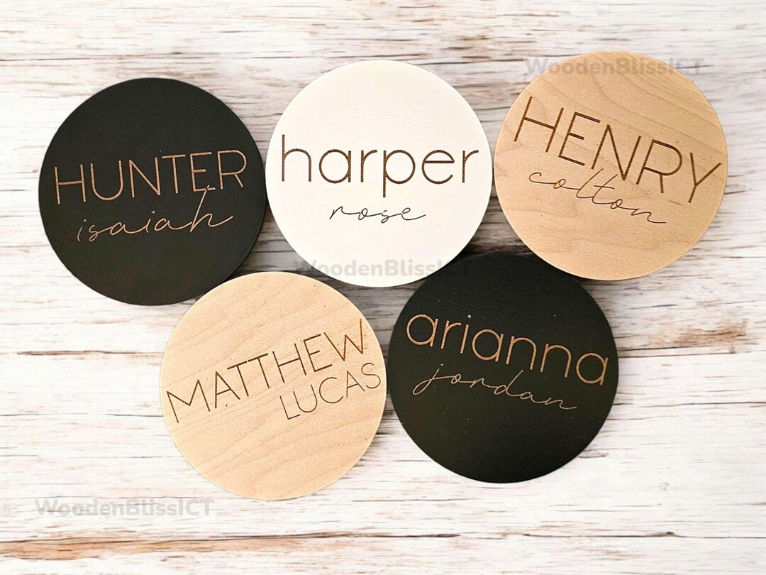 Baby Name Rounds Baby Name Announcement Sign, Baby Shower Gift, Nursery Decor, Gender ...