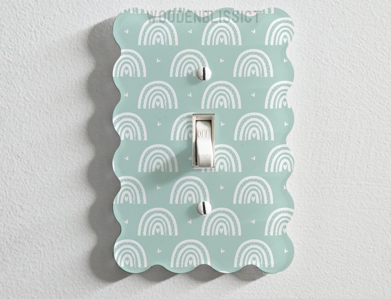 Small Ree Switch Cover Light Switch Cover, Rainbow Wavy Kids Room Decor Gift, Modern Decor ...