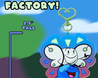 PRE-ORDER Bot & Goo (Cheer Factory!) Acrylic Keychain Charm - Inanimate Insanity