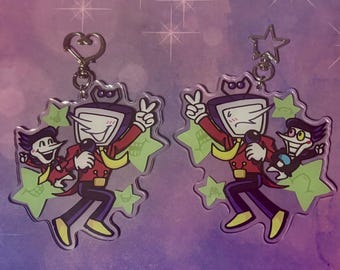 Spamtenna 4 inch Double-sided Keychain - Deltarune Tenna and Spamton !!