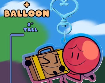 PRE-ORDER Suitcase & Balloon Acrylic Keychain Charm - Inanimate Insanity