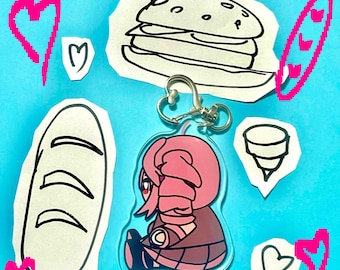 Fat @#! Teto Plush - Utau/SynthV/Vocaloid Inspired Acrylic Keychain