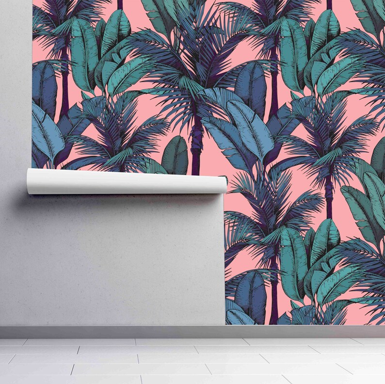 Tropical Wallcovering Self Adhesive Prepasted Wallpaper Etsy