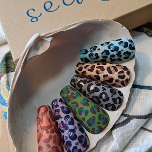 Leopard Animal Print Ombre Glitter Bling - Press On Nails