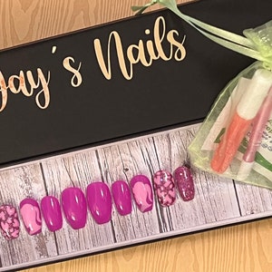 READY TO SHIP! Barbie Nails - Short Coffin Nails, Size: Medium - Pink Glitter Press on Nails