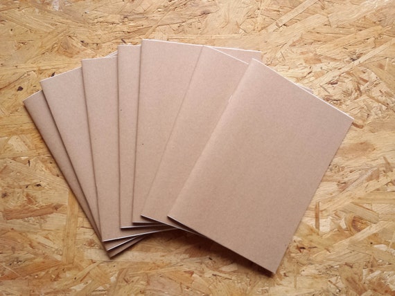 Notizhefte / DIN A5 / Recyclepapier / blanko /Kraftkarton-Umschlag