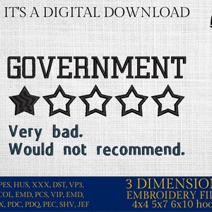 Machine Embroidery files, Government, very bad, PES, xxx, hus & more