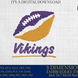 Machine Embroidery,  lips Vikings embroidery design,  gift idea PES, xxx, hus & more,  fan embroidery files
