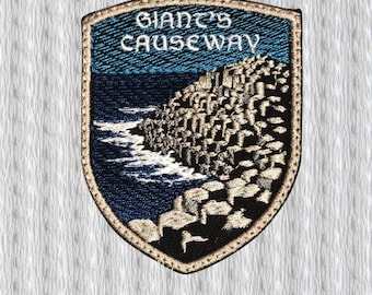 Giant’s Causeway Patch – Hexagonal Basalt Cliffs Embroidered Badge