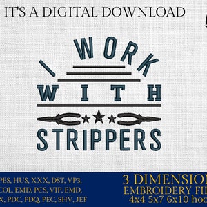 Machine Embroidery files, I work with strippers, electrician, PES, DST, xxx, hus & more