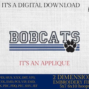 Machine Embroidery files, bobcats appliqué, sport, PES, xxx, hus & more,  fan embroidery files