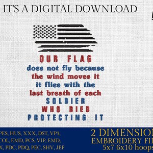 Machine Embroidery files, our flag,  PES, dst, xxx, hus & more