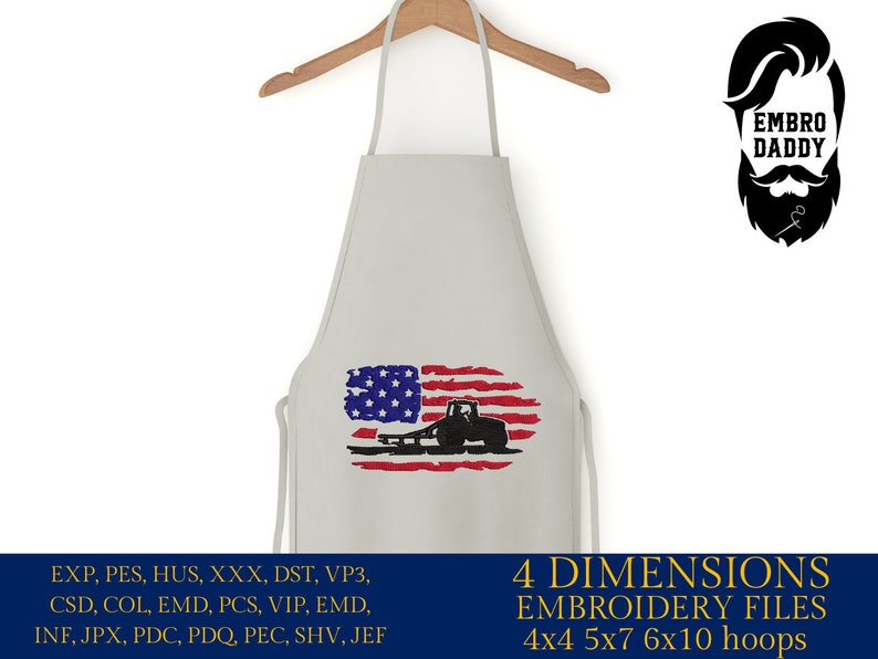 Machine Embroidery Files, USA Flag, Tractor Plowing PES, Xxx, Hus ...