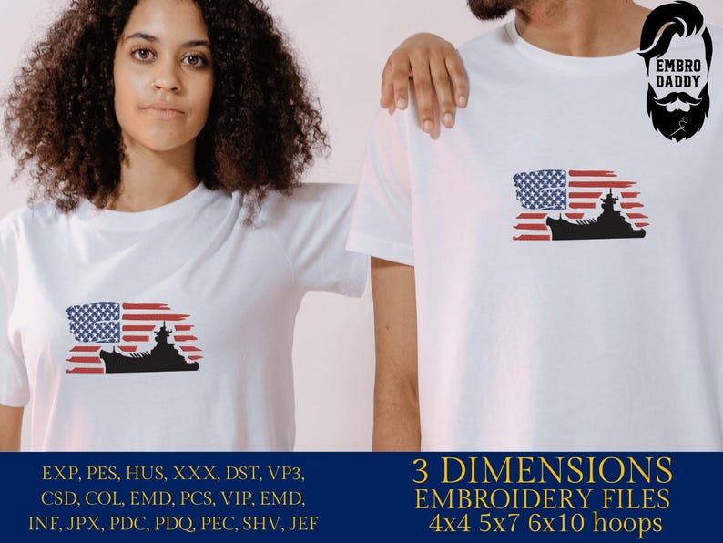 Machine Embroidery Files, USA Flag, Battleship, PES, Xxx, Hus & More - Etsy