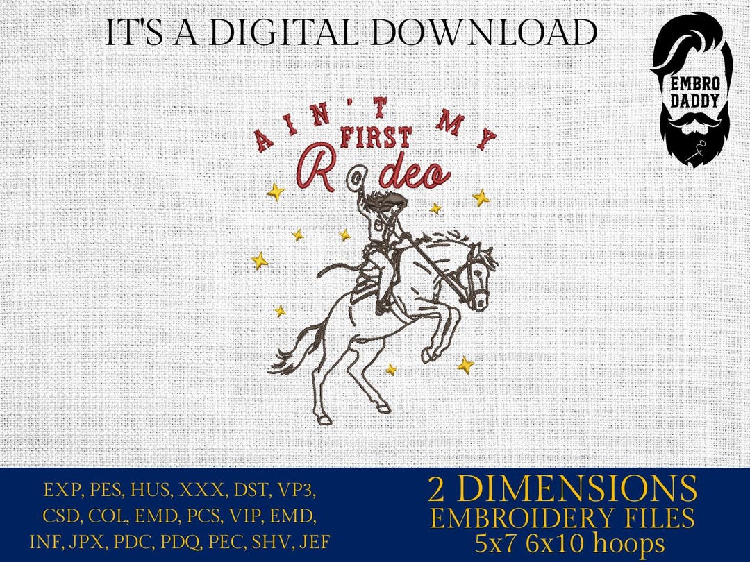Machine Embroidery Rodeo Machine Embroidery Files, Retro Cowgirl Rodeo, Ain't My First Rodeo ...