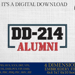 Machine Embroidery files,  alumni , veteran lover gift idea PES, xxx, hus & more