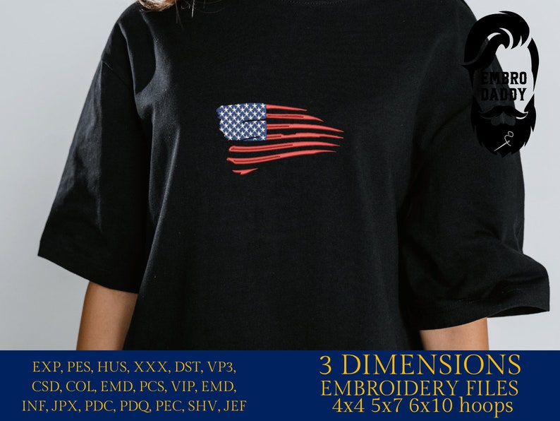 Machine Embroidery Files, American Flag, PES, Dst, Xxx Hus & More - Etsy