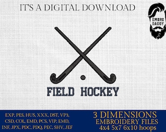 Machine Embroidery files, Field Hockey Sticks, Ball Split, Players, sport, PES, xxx, hus & more