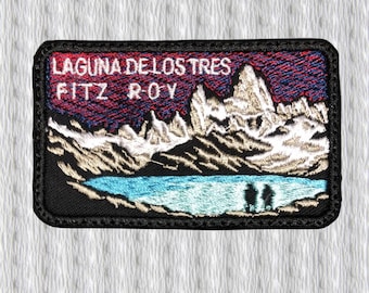Laguna de los Tres Fitz Roy Patch – Patagonia Hiking Patch – Mount Fitz Roy Embroidered Badge – El Chaltén Trekking Souvenir