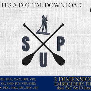 Machine Embroidery files, Paddleboard, Sup Girl- paddleboard, paddle board, paddleboarding, kayak, summer, PES, DST, xxx, hus & more