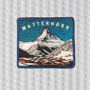 Broderad lapp för berget Matterhorn – Alpsköldmärke, schweiziska alperna, vandrings- och klätterlapp
