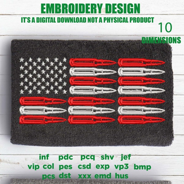 Machine Embroidery, USA flag freedom, 2nd amendment flag, defend the second gift idea PES, xxx, hus & more, embroidery files, patriotic