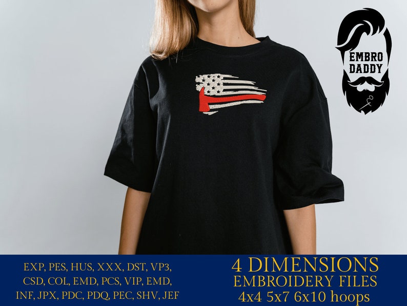 Machine Embroidery Files, USA Flag Firefighter, PES, Xxx, Hus & More ...