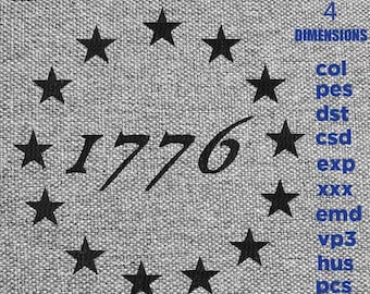 Machine Embroidery, 13 star betsy ross union, Betsy Ross Union, Betsy Ross American Flag gift idea PES, xxx hus & more, patriotic embroidery