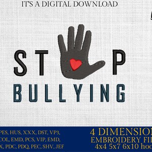 Machine Embroidery files, stop bullying, PES, DST, xxx, hus & more