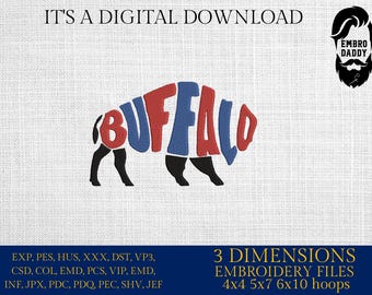 Machine Embroidery files, buffalo, football, PES, dst, xxx, hus & more