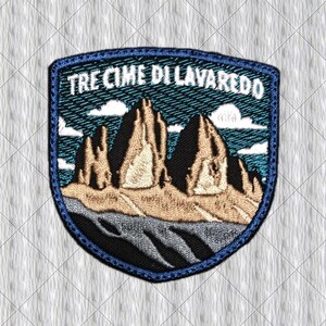 Toppa Ricamata “Tre Cime di Lavaredo” – Patch Dolomiti, Emblema Montagna, Souvenir Italia, Applicazione Termoadesiva per Zaini e Giacche