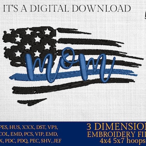 Machine Embroidery files, USA flag police mom, PES, xxx, hus & more, embroidery files