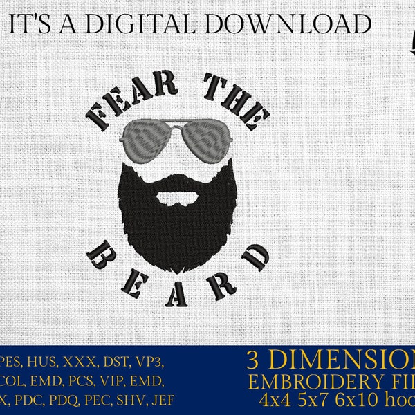 Machine Embroidery files, fear the beard, DST PES, xxx hus & more