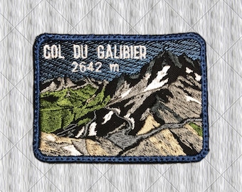 Col du Galibier Embroidered Patch – French Alps Mountain Pass Badge, Cycling Souvenir, Tour de France Inspired Travel Patch