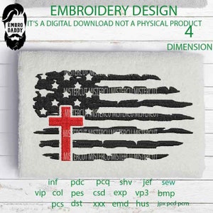 Machine Embroidery files, Usa flag Cross embroidery files, American Flag gift idea PES, xxx hus & more