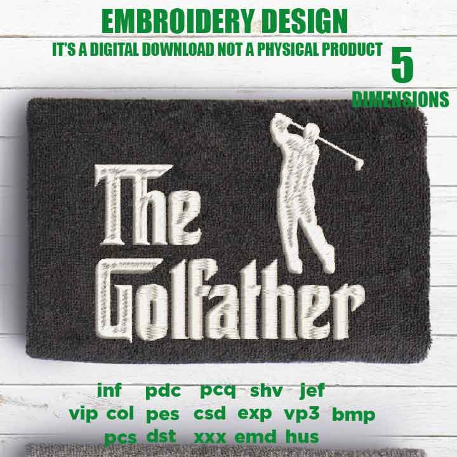 Machine Embroidery the golfather the golf father golf funny Etsy