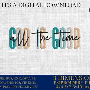 Machine Embroidery files, God is good, DST, PES, xxx, hus & more