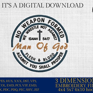 Machine Embroidery files, Man Of God , PES, DST, xxx, hus & more